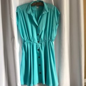 Light blue, button down dress